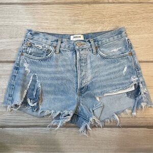 Agolde Parker Denim Distressed Jean Shorts